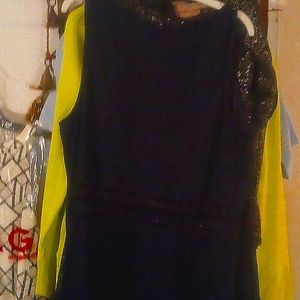 Navy blue tank lace mini dess